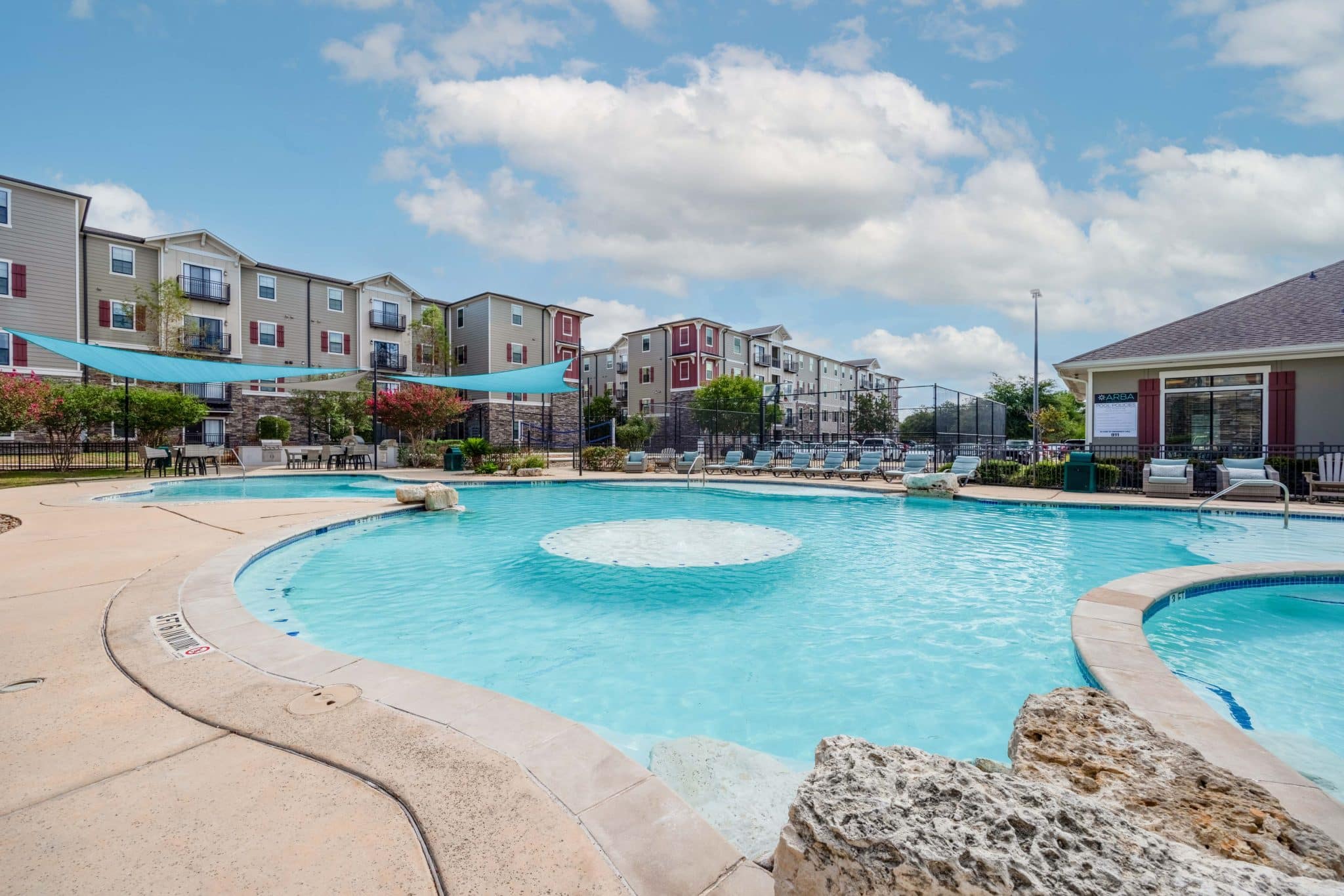 arba san marcos apartments near txst california style pool largest hot tub in san marcos